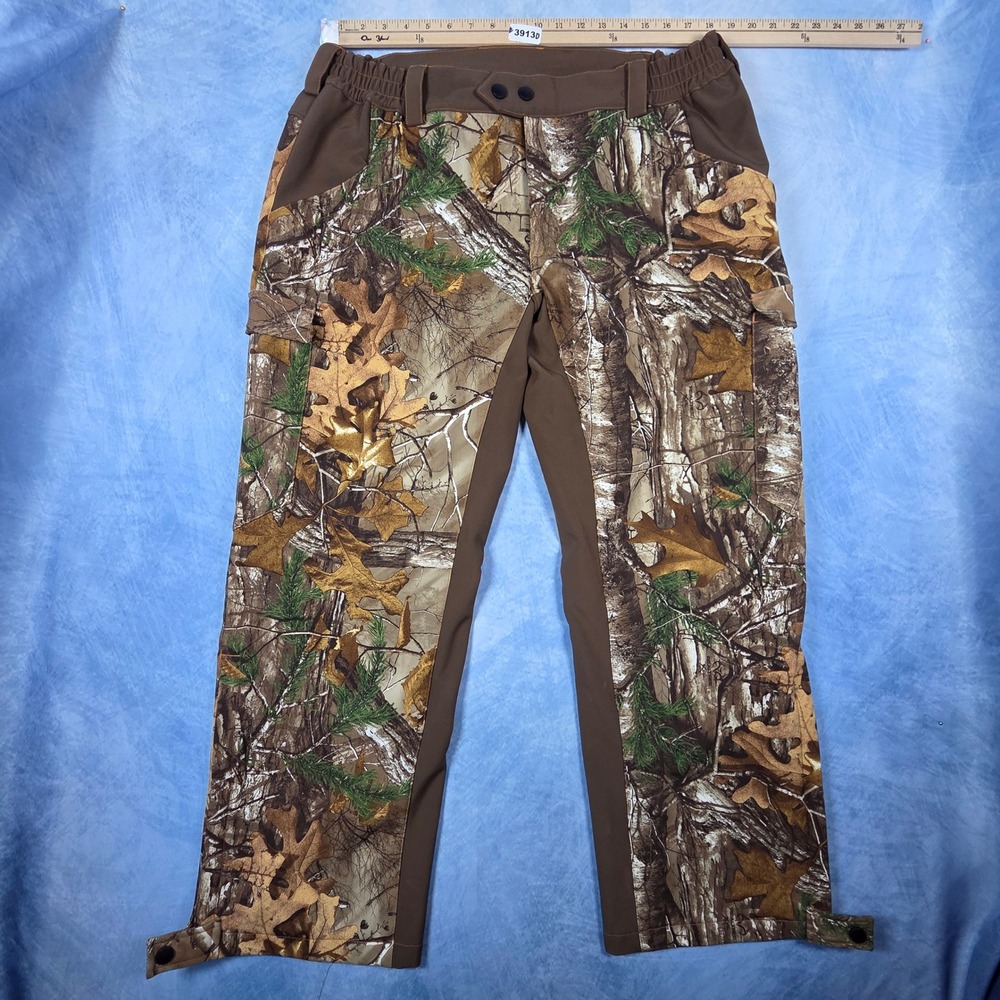 Pursuit Gear Mens 2X Realtree Xtra Camo Hunting Cargo Pants Fleece Lined Brown